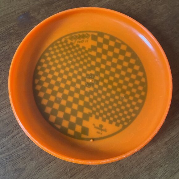 Vintage 90s Frisbee Check it Out by Imperial Orange Checkered 9" 1992 Rare - Picture 8 of 16